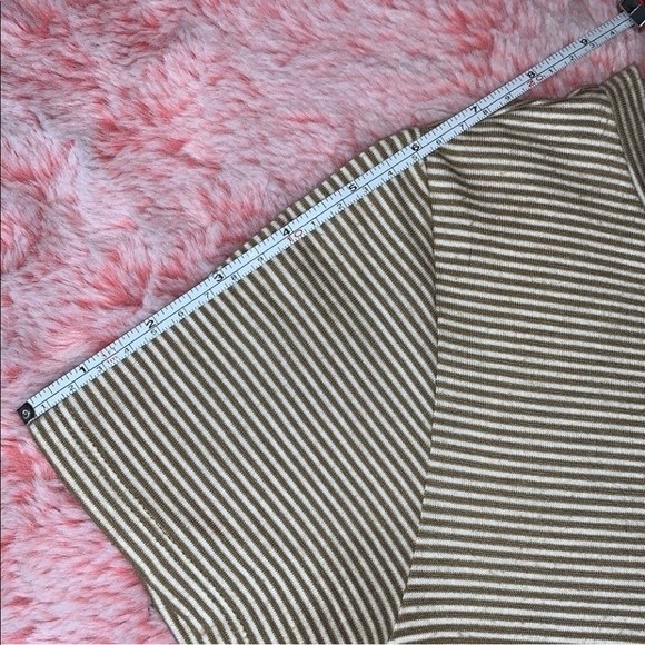 Forever 21 Bodycon White and Tan Striped Short Sleeve Size Small Dress - Picture 6 of 11